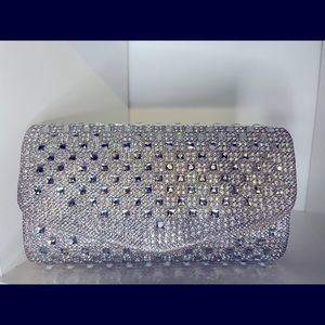 Silver Crystal clutch